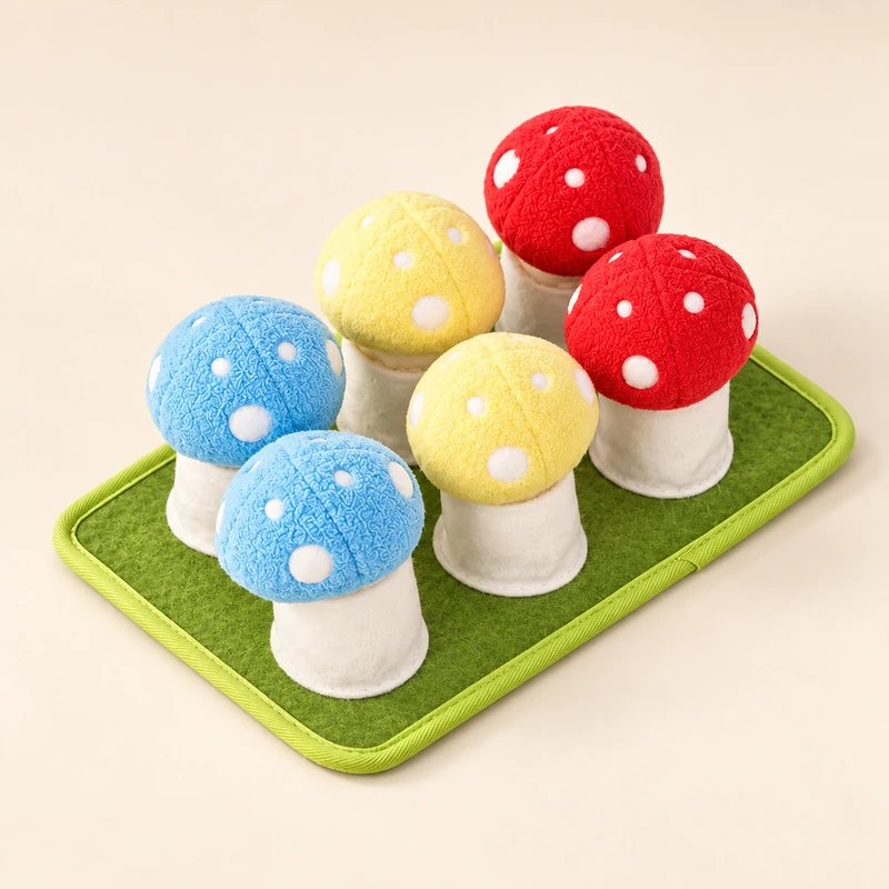 Mushroom Dog Puzzle Toy for Sniffing & Treat Play